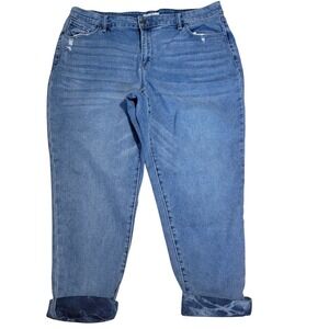 Lane Bryant Mid-Rise Boyfriend Jeans Size 16 Blue Excellent Flex Magic Waistband